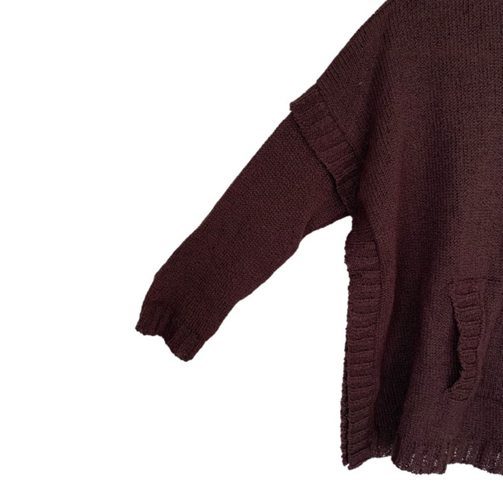 COP COPINE Paris Vintage Mock Turtleneck Knit Sweater Women's Deep Plum One-Size - Picture 6 of 16